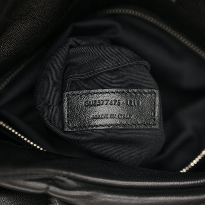 Saint Laurent Lambskin Quilted Medium Loulou Puffer Monogram Chain Satchel Black 7 of 10