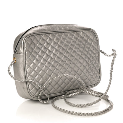 Gucci Laminated Nappa Web Trapuntata Small GG Shoulder Bag Argento 3 of 14