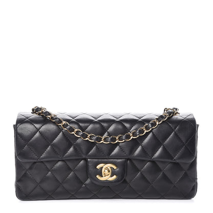 Chanel Lambskin Quilted East West Flap Black 1 of 12