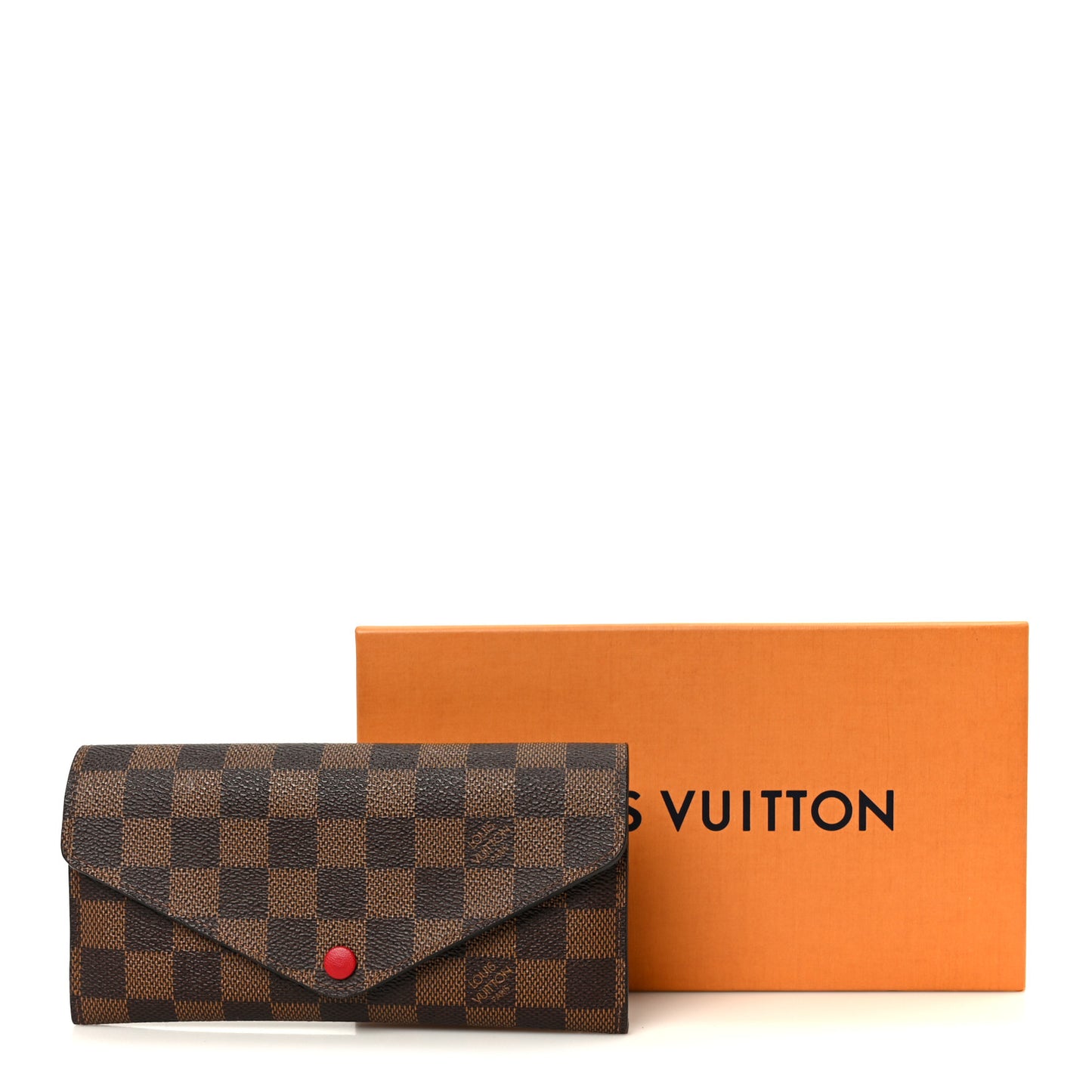 Damier Ebene Josephine Wallet Red