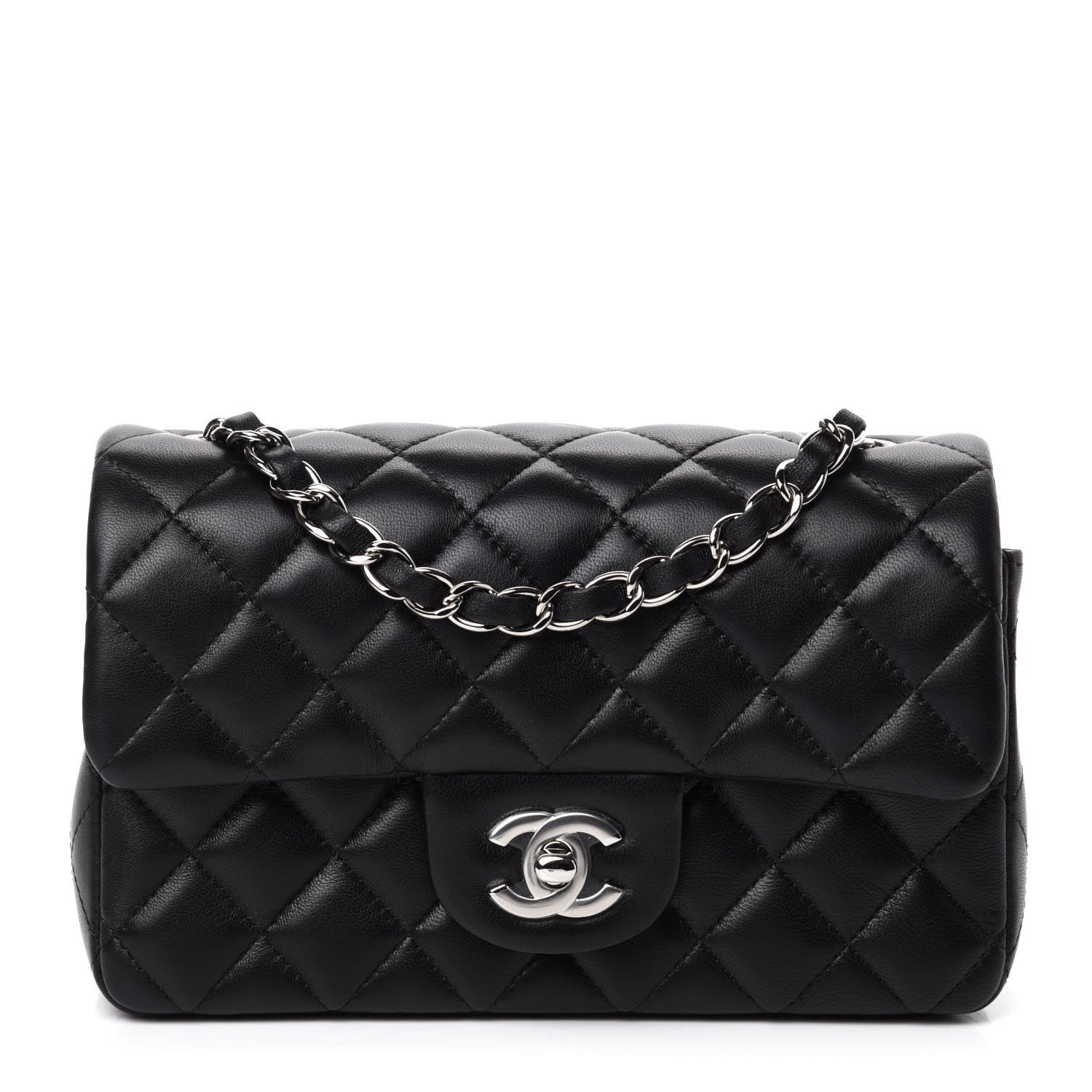 Chanel Lambskin Quilted Mini Rectangular Flap Black 1 of 11