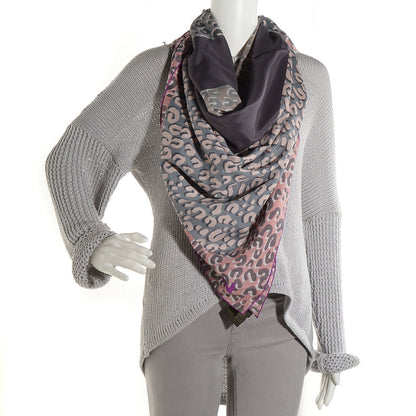 Louis Vuitton Silk Leopard V Giant Square Stole Scarf Rose 2 of 7