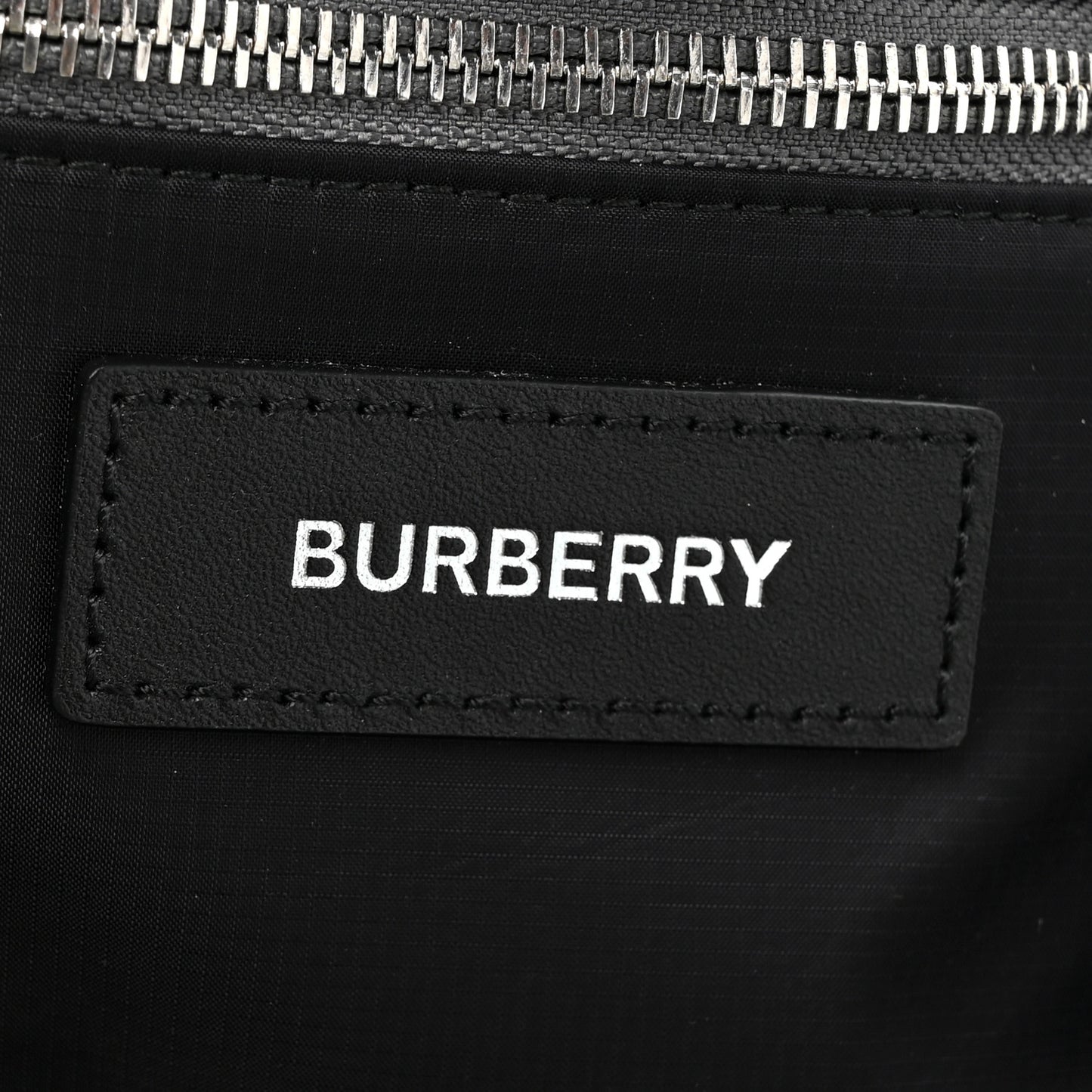 Nylon Logo Trench Tote Bag Charcoal Grey
