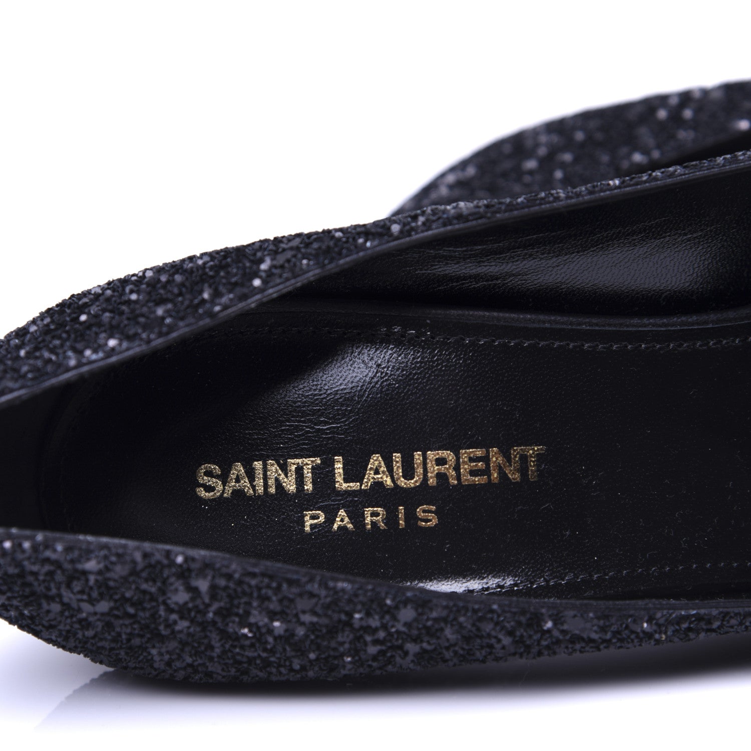 Saint Laurent Glitter Era Pumps 39.5 Black Silver 8 of 17