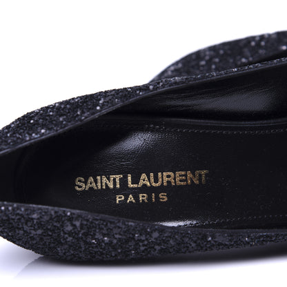 Saint Laurent Glitter Era Pumps 39.5 Black Silver 8 of 17