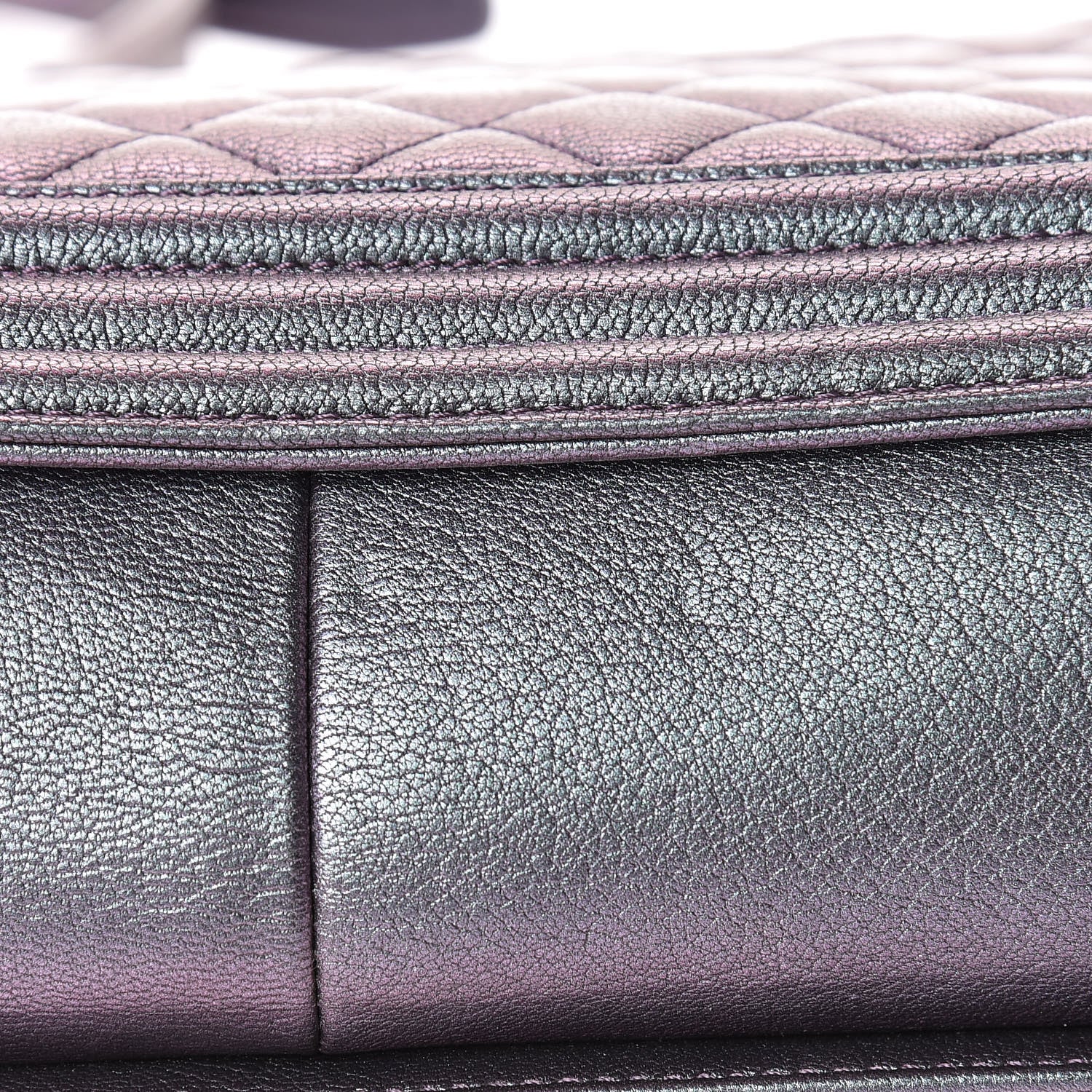 Chanel Iridescent Goatskin Quilted New Medium Boy Flap Purple 16 of 17