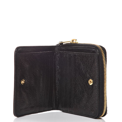 Balenciaga Agneau Giant 12 Gold Hardware Bill Fold Zip Wallet Black 5 of 11