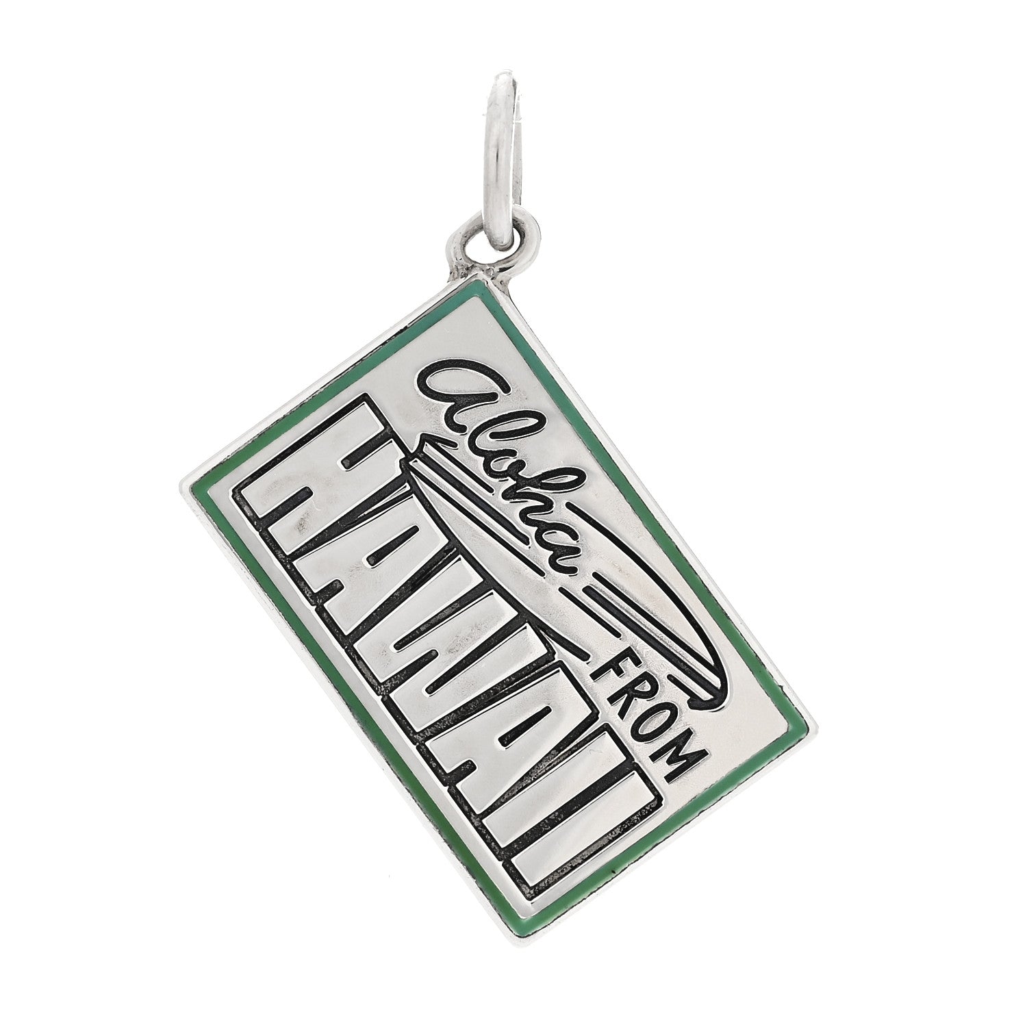Tiffany Sterling Silver Enamel Hawaii Postcard Charm Blue 1 of 3