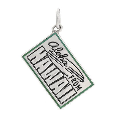 Tiffany Sterling Silver Enamel Hawaii Postcard Charm Blue 1 of 3
