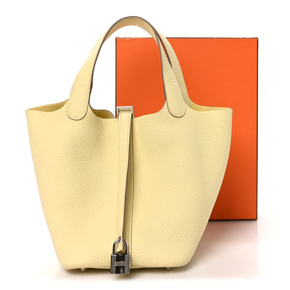 Hermes Taurillon Clemence Picotin Lock 18 PM Jaune Milton 11 of 11