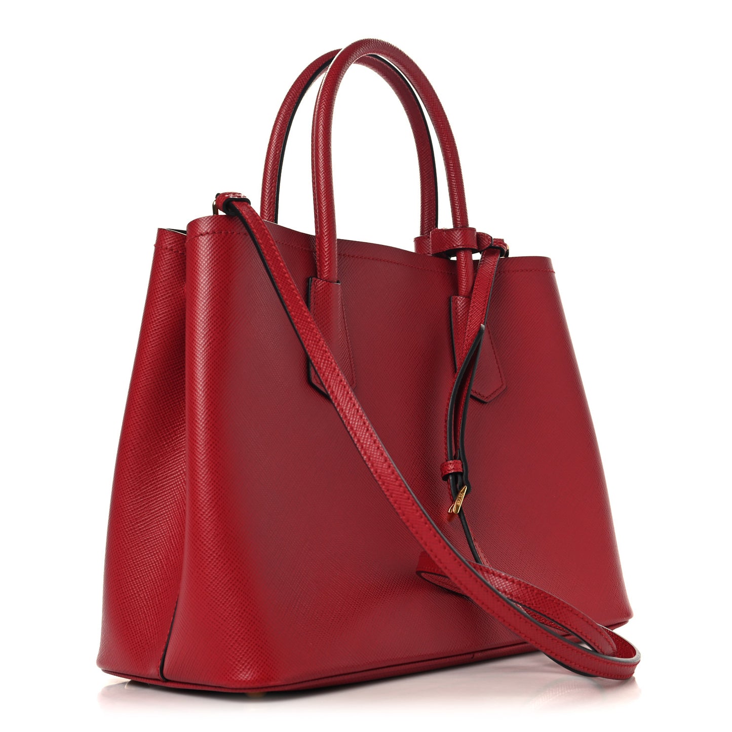Cuir Medium Double Bag Fuoco Black