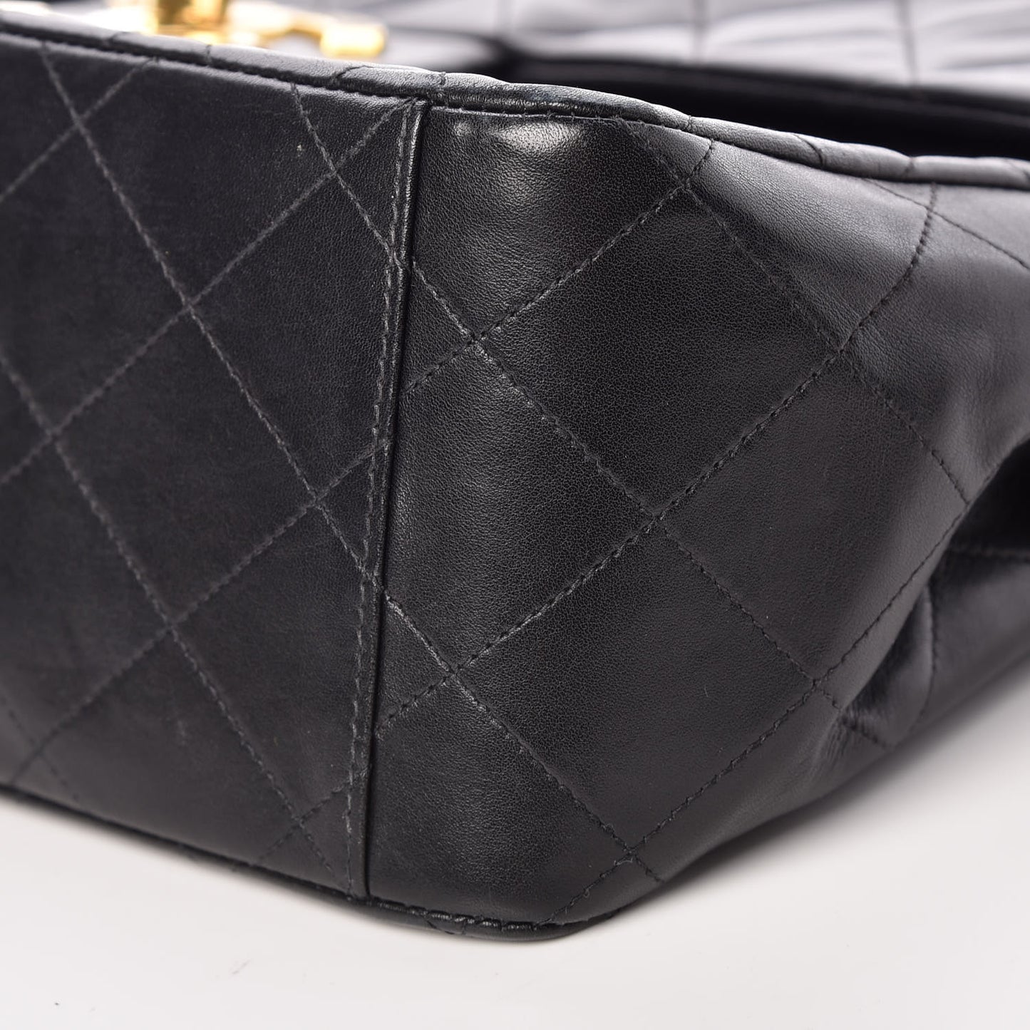 Lambskin Quilted XL Jumbo Single Flap Black