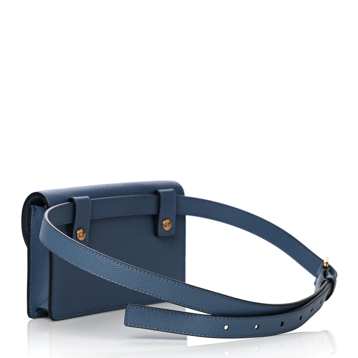 Christian Dior Grained Calfskin Saddle Belt Bag Denim Blue 2 of 13