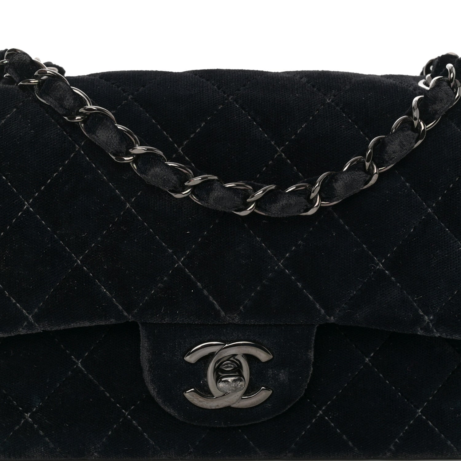 Chanel Velvet Quilted Mini Rectangular Flap So Black 8 of 11