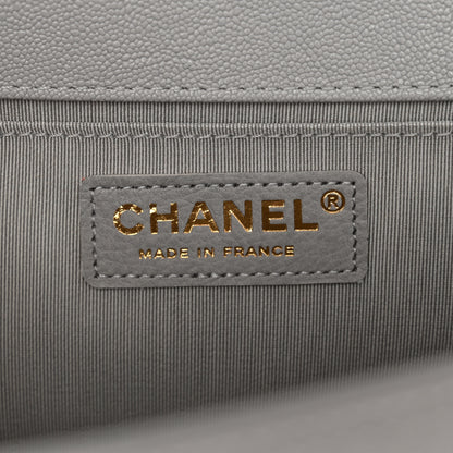 Chanel Caviar Quilted Medium Boy Flap Light Grey 6 of 11