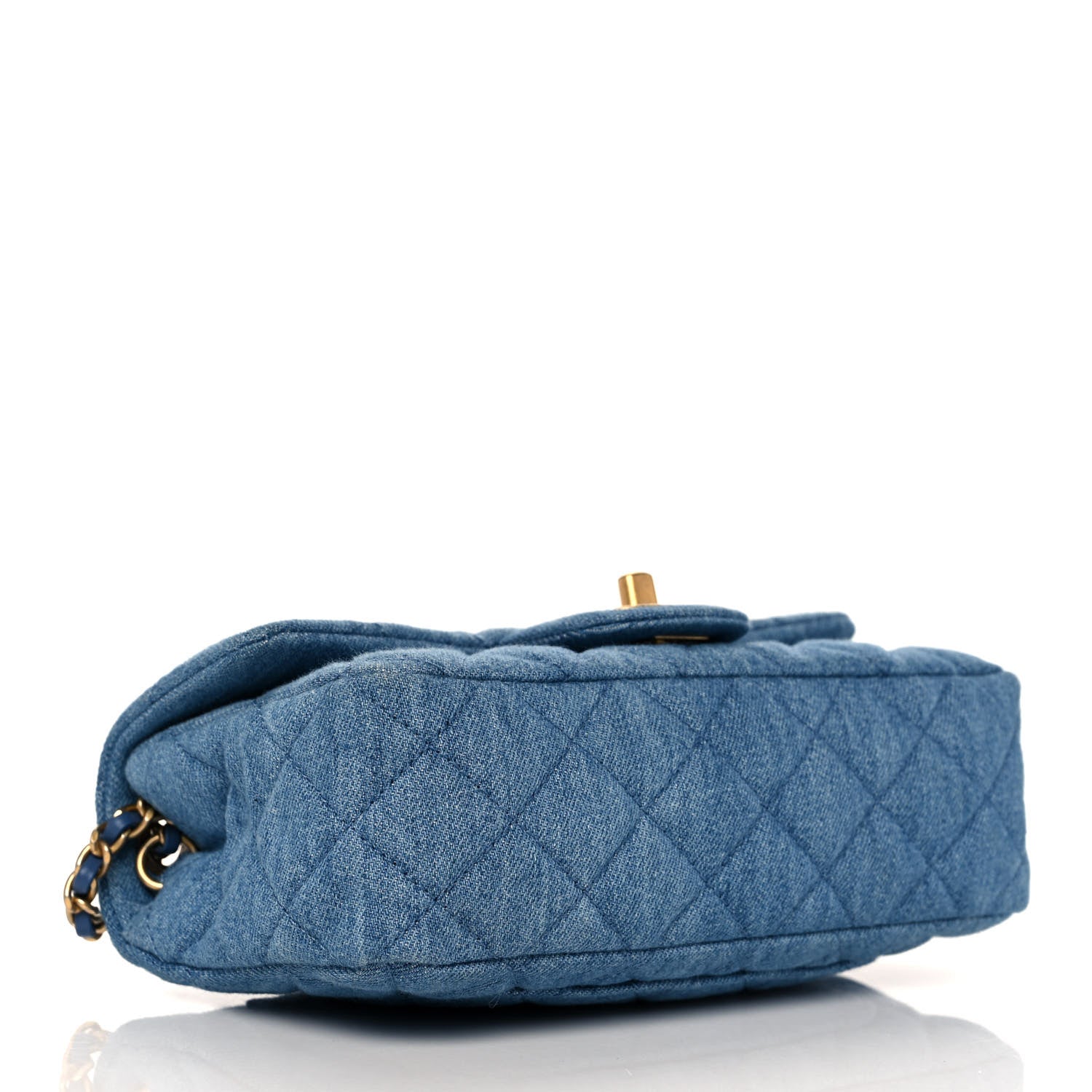 Chanel Denim Quilted Mini Pearl Crush Rectangular Flap Blue 4 of 10