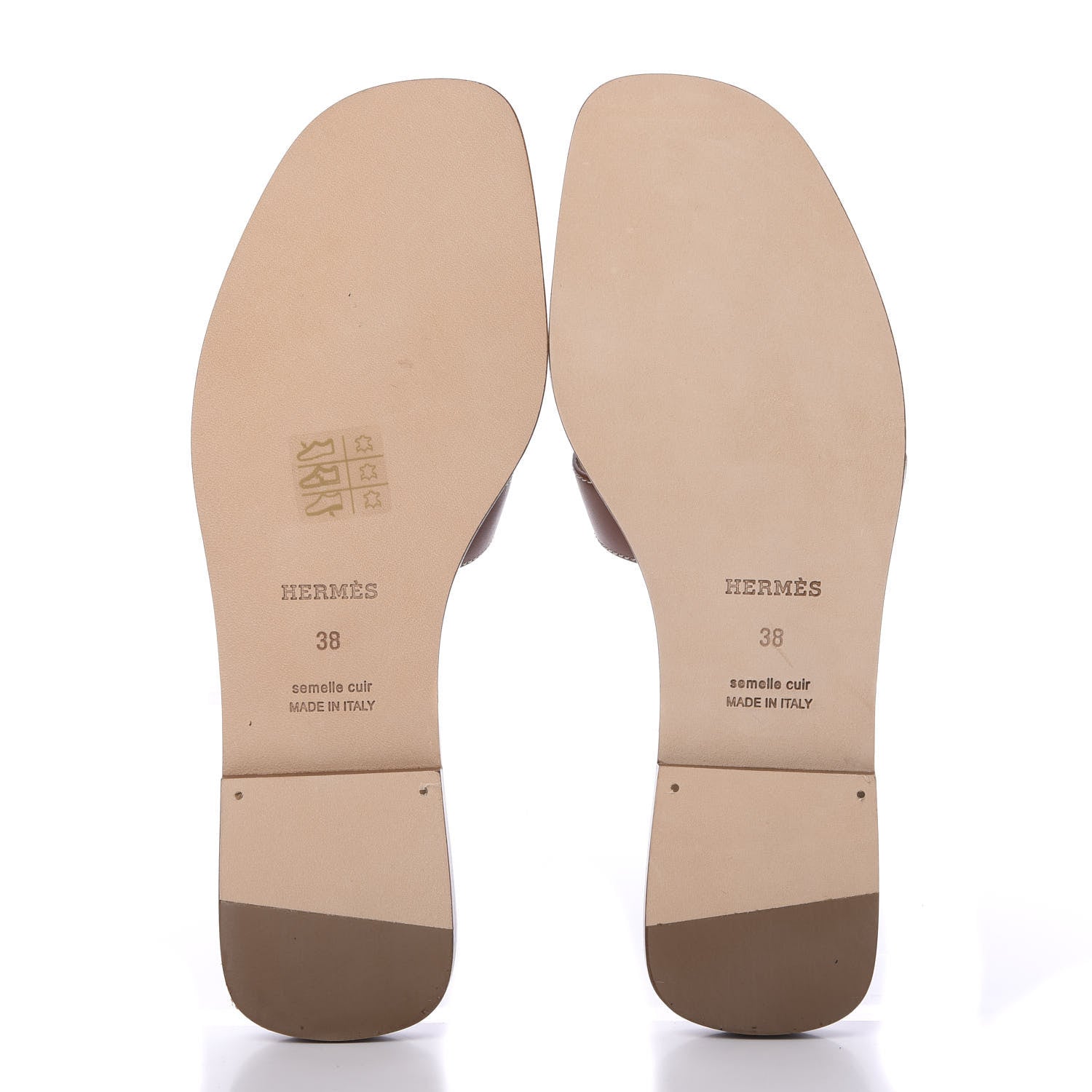 Hermes Box Calfskin Oran Sandals 38 Gold 5 of 8