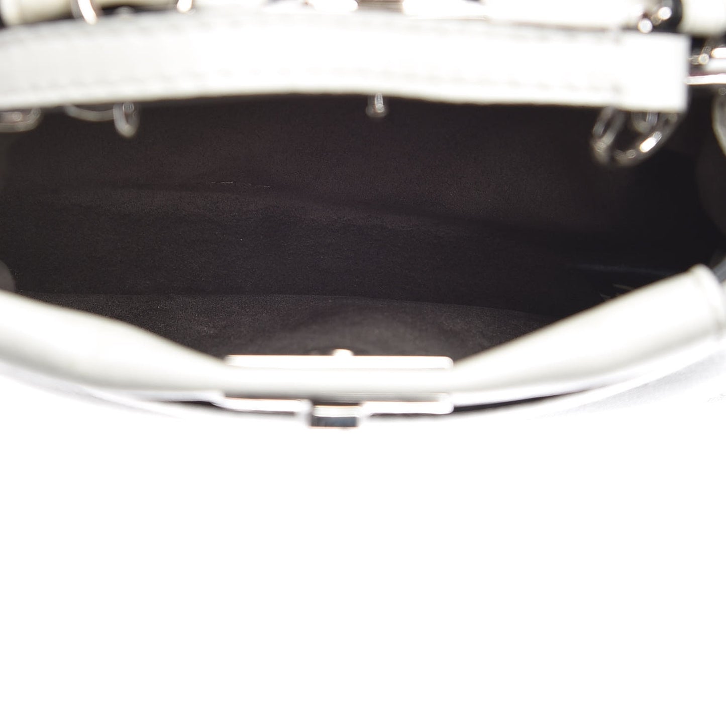 Shiny Nappa Micro Peekaboo Iconic Satchel White
