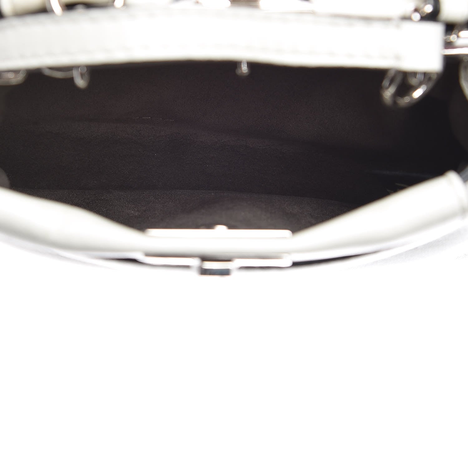 Fendi Shiny Nappa Micro Peekaboo Iconic Satchel White 5 of 9