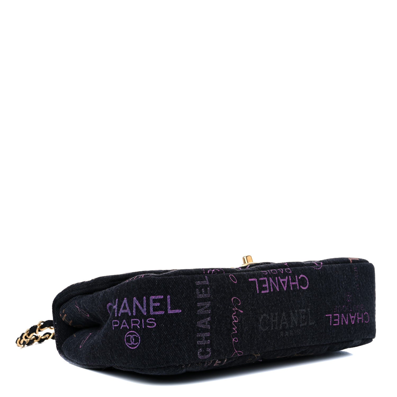 Chanel Denim Quilted Denim Mood Large Flap Black Multicolor 4 of 13