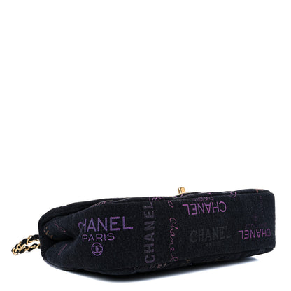 Chanel Denim Quilted Denim Mood Large Flap Black Multicolor 4 of 13