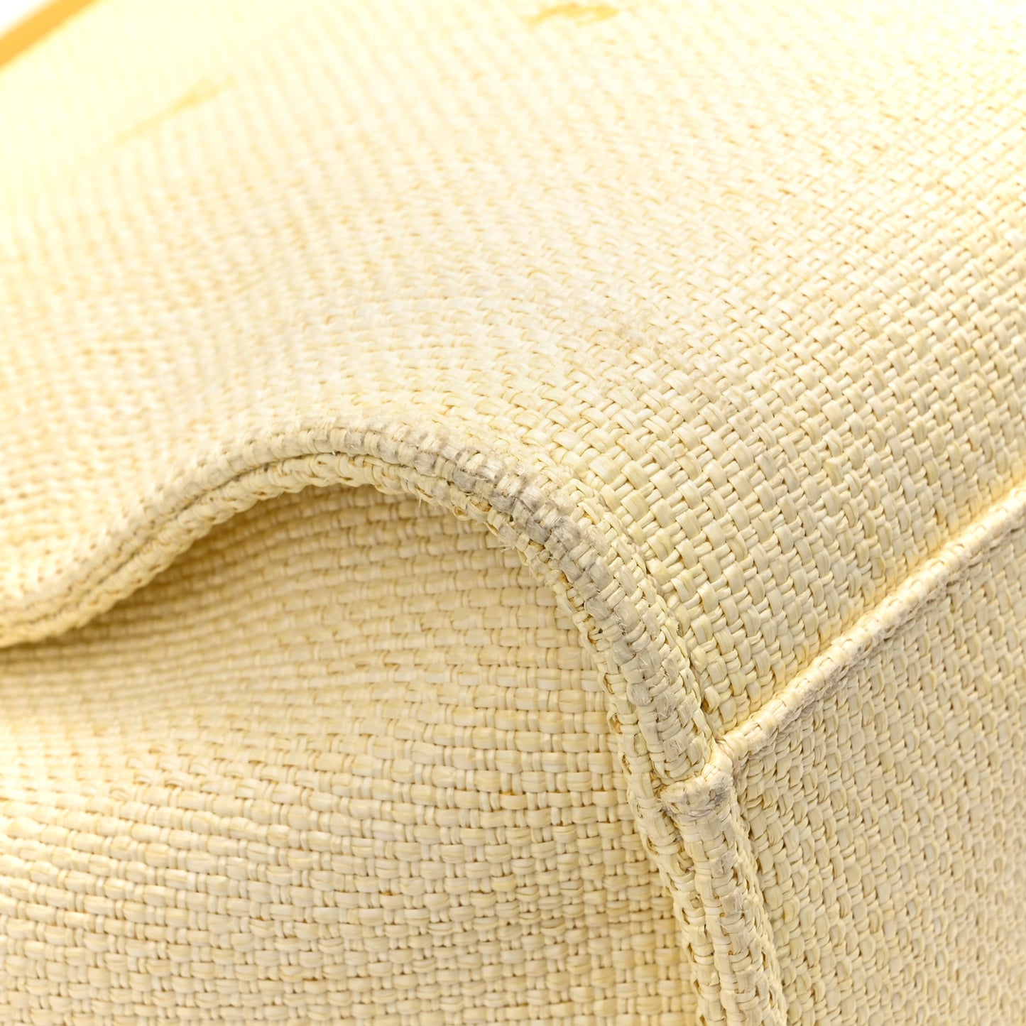 Woven Straw Raffia Medium Deauville Tote Yellow