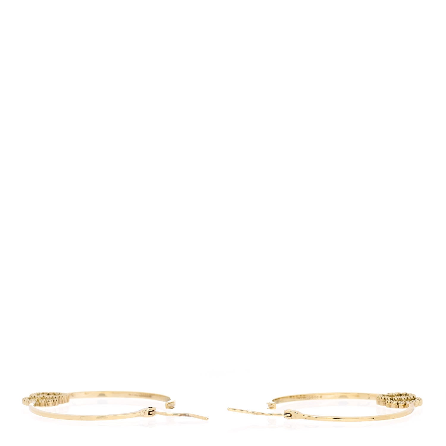 Gucci 18K Yellow Gold Diamond Running GG Hoop Earrings 3 of 6