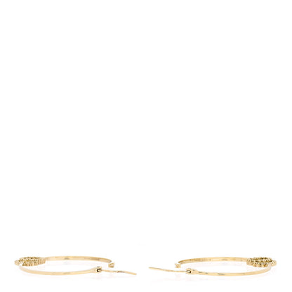 Gucci 18K Yellow Gold Diamond Running GG Hoop Earrings 3 of 6