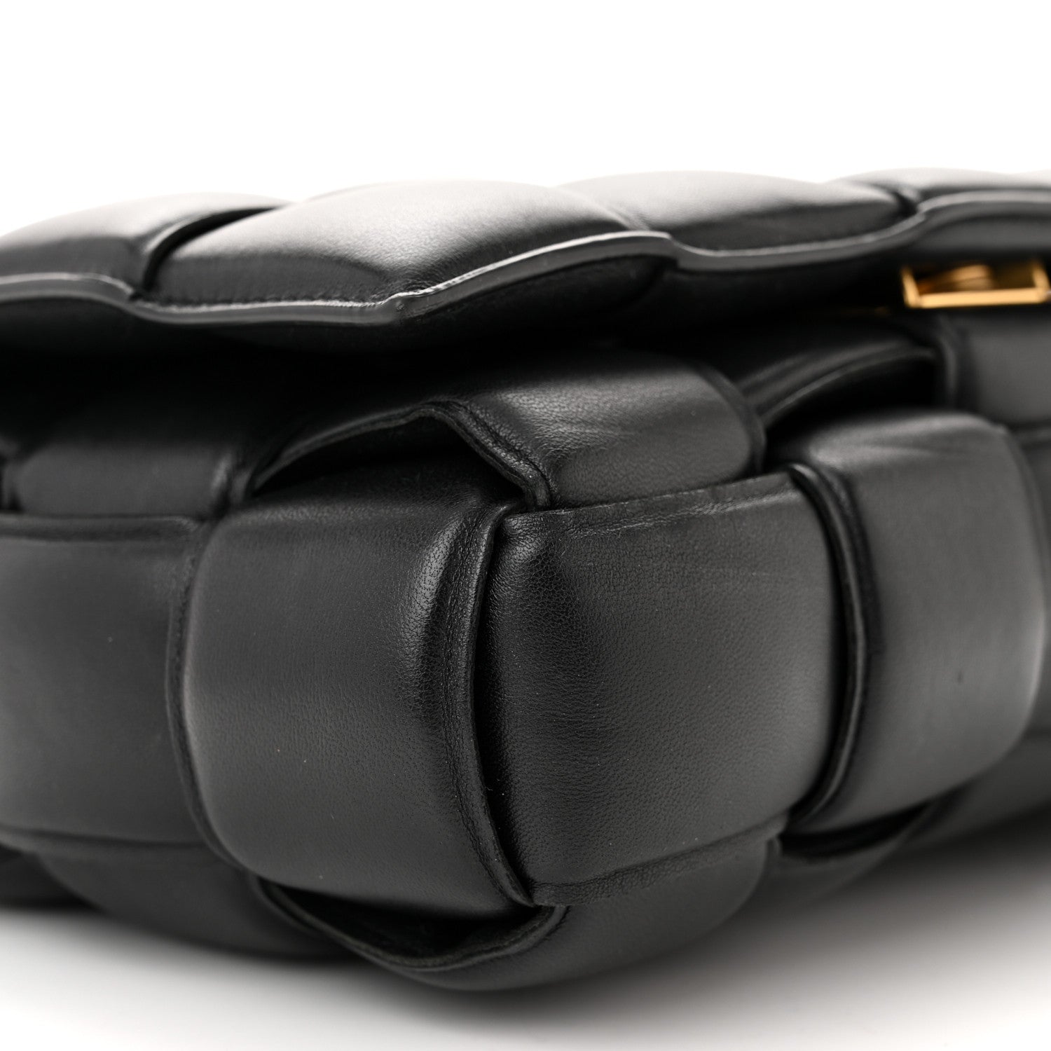 Bottega Veneta Lambskin Maxi Intreccio Padded Chain Cassette Crossbody Bag Black 9 of 10