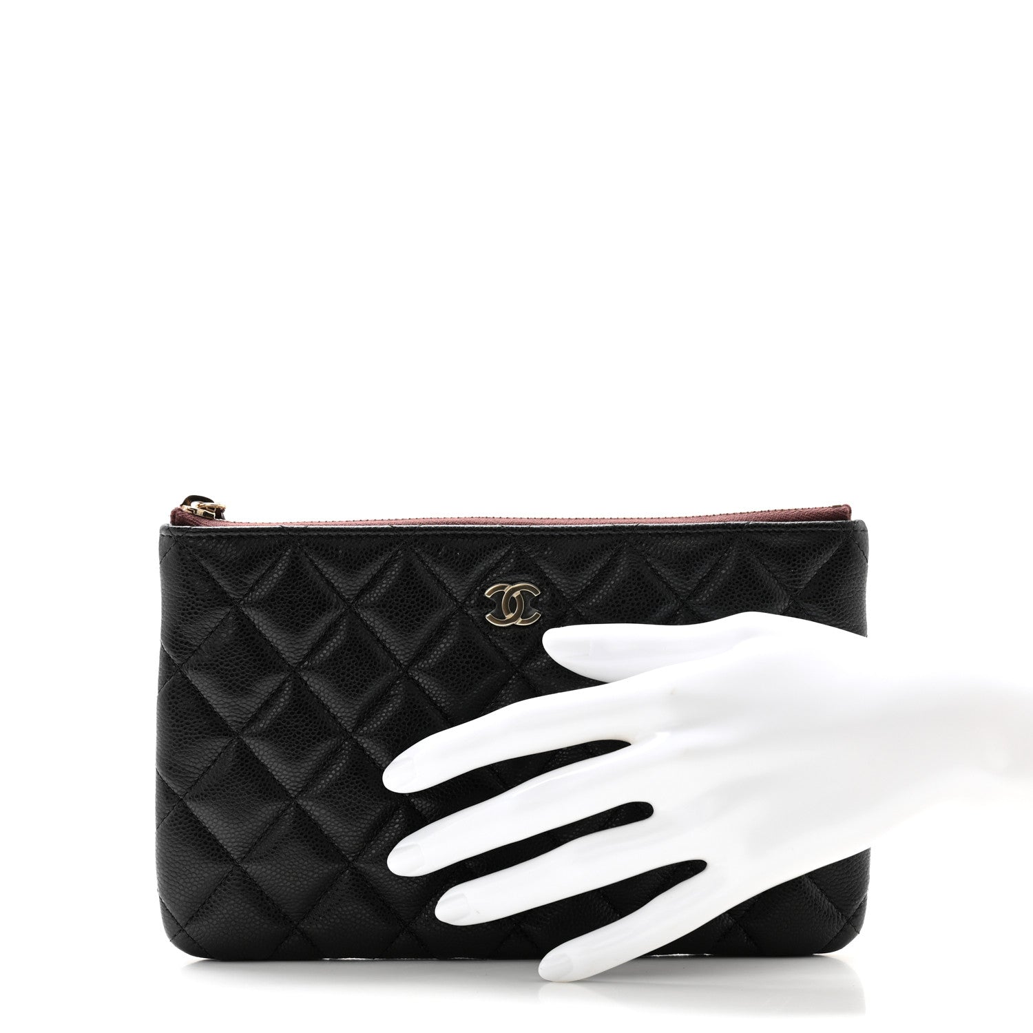Chanel Caviar Quilted Small Zipped Pouch Black 2 of 9
