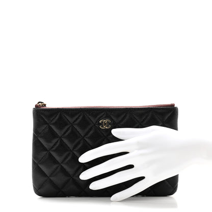 Chanel Caviar Quilted Small Zipped Pouch Black 2 of 9