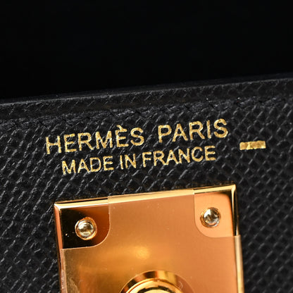 Hermes Madame Calfskin Lizard Mini Kelly Sellier Touch 20 Black 6 of 13