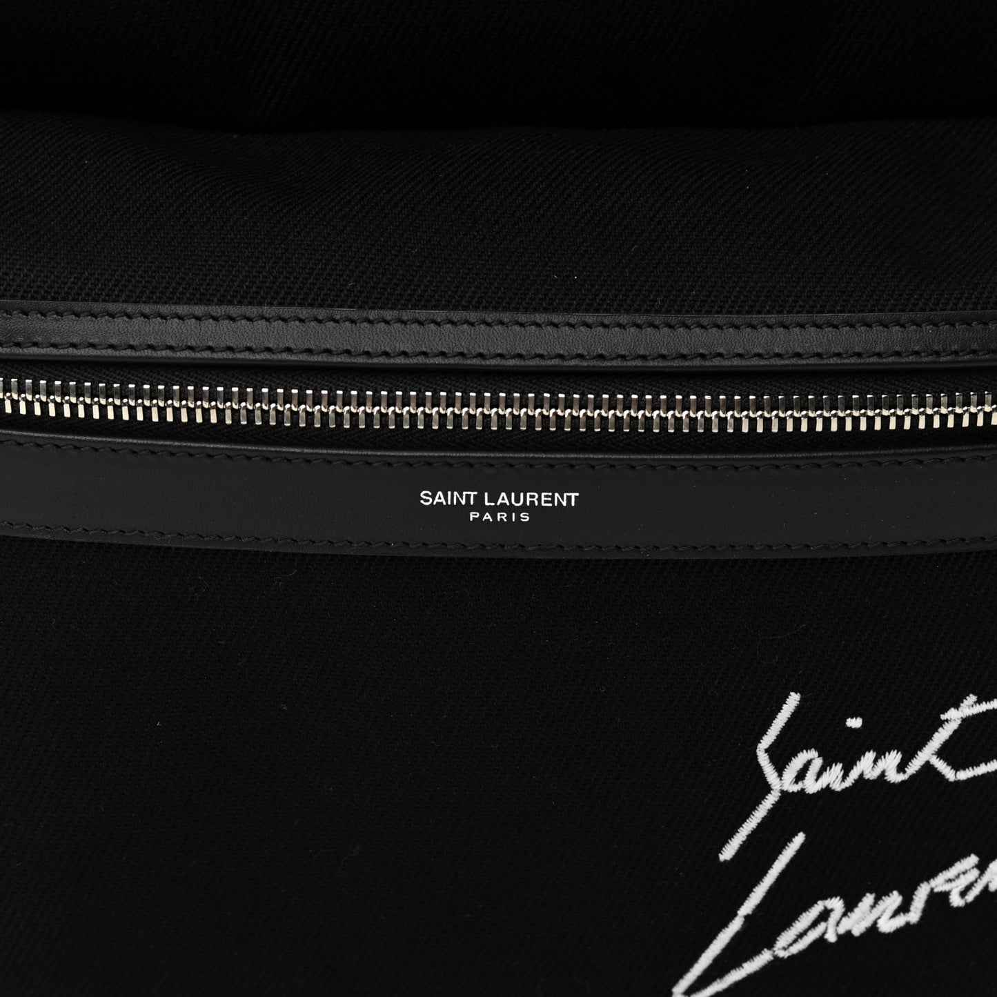 Canvas Signature Embroidered City Backpack Black