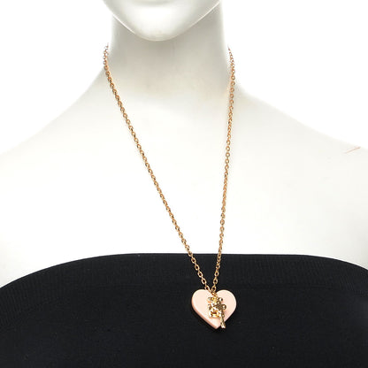 Louis Vuitton Lock Me Heart Necklace Rose Velours 2 of 6