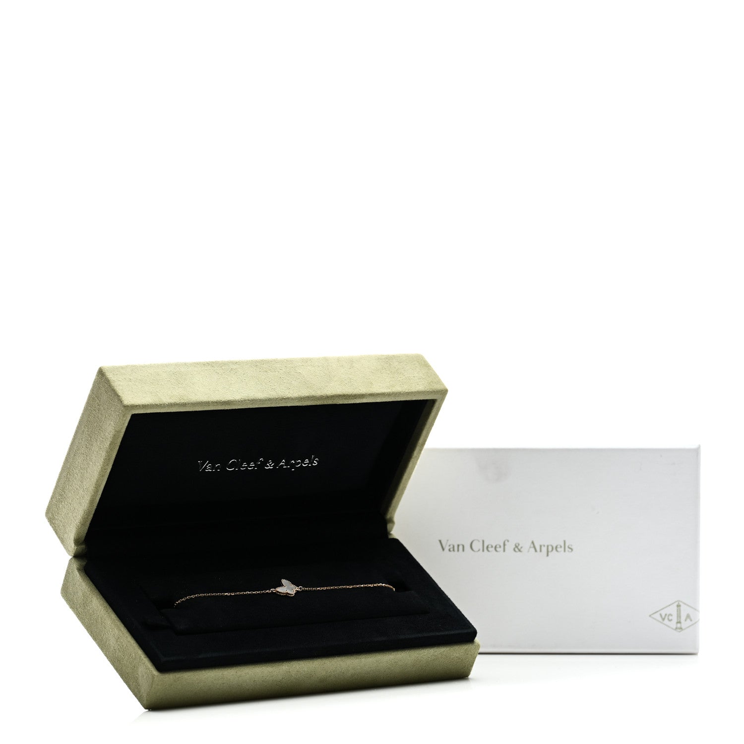 Van Cleef & Arpels 18K Yellow Gold Mother of Pearl Sweet Alhambra Butterfly Bracelet 5 of 5