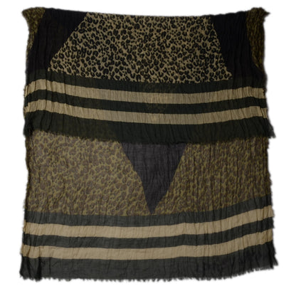Louis Vuitton Cashmere Silk Leopard V Stole Kaki Vanilla 3 of 6