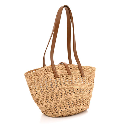 Saint Laurent Raffia Calfskin Small Panier Tote Naturel 3 of 10