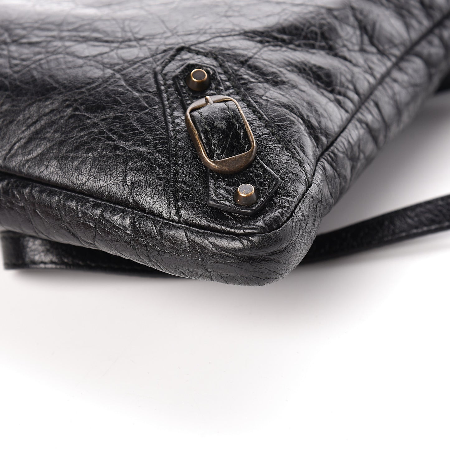 Agneau Classic Hardware Flat Crossbody Black
