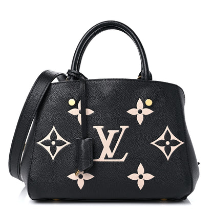 Louis Vuitton Empreinte Monogram Giant Montaigne BB Black Beige 1 of 11