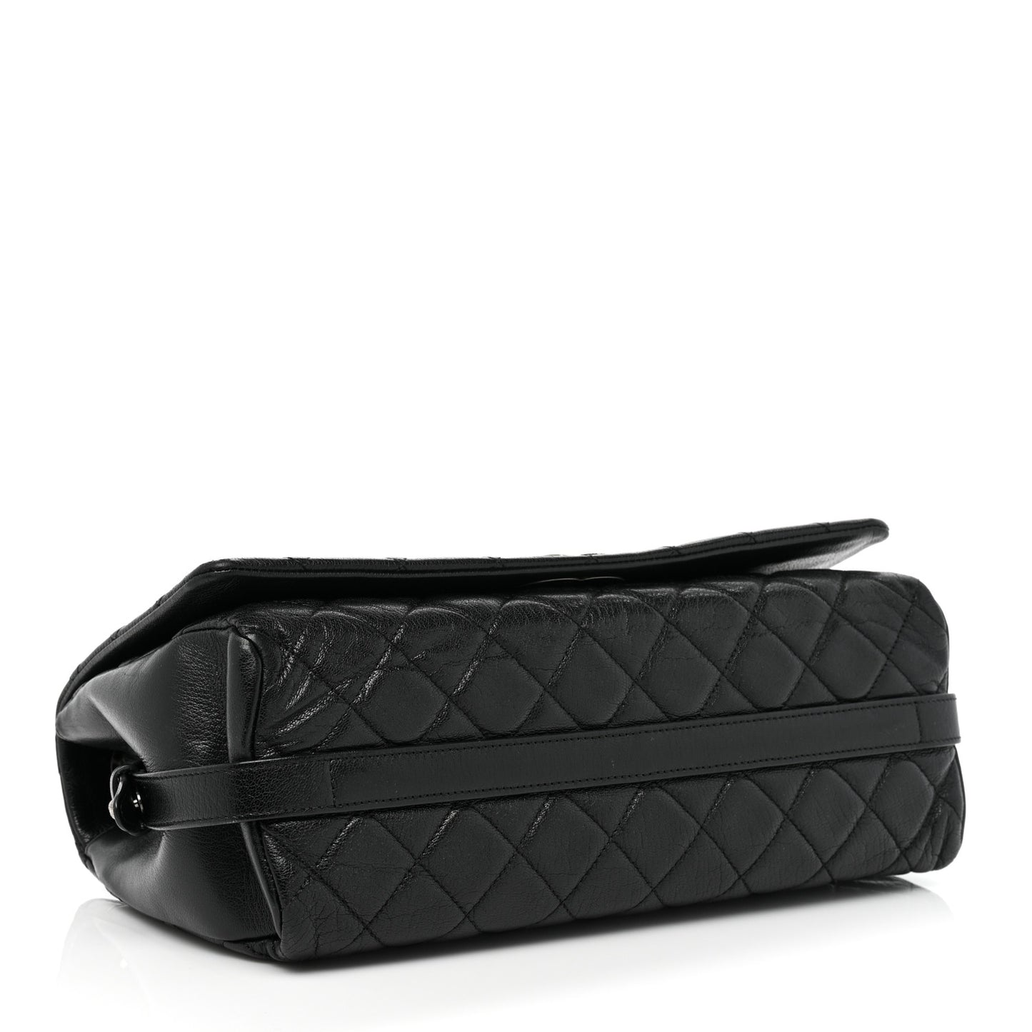 Goatskin Quilted Large City Rock Flap Black