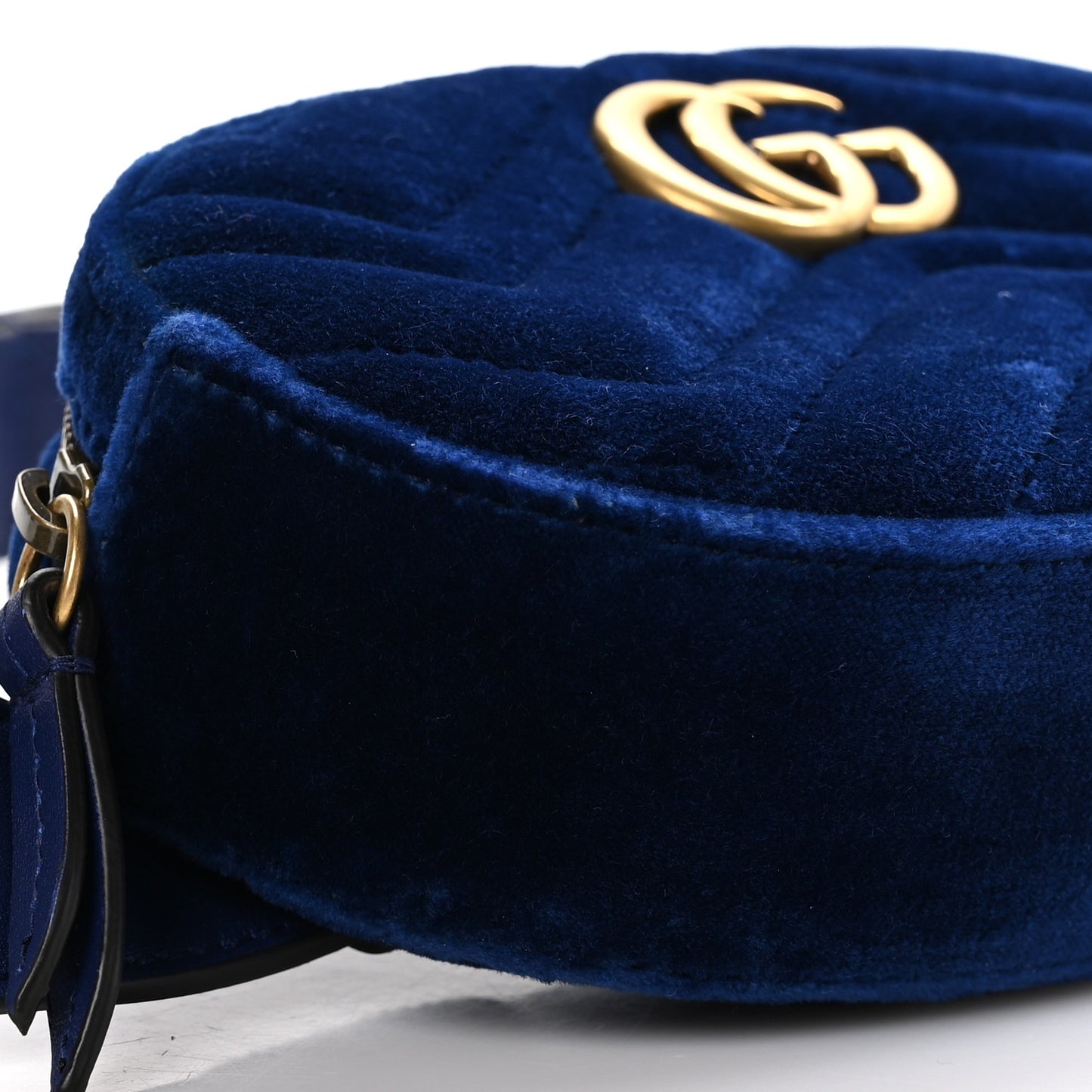Velvet Matelasse GG Marmont Belt Bag 75 30 Cobalt Blue