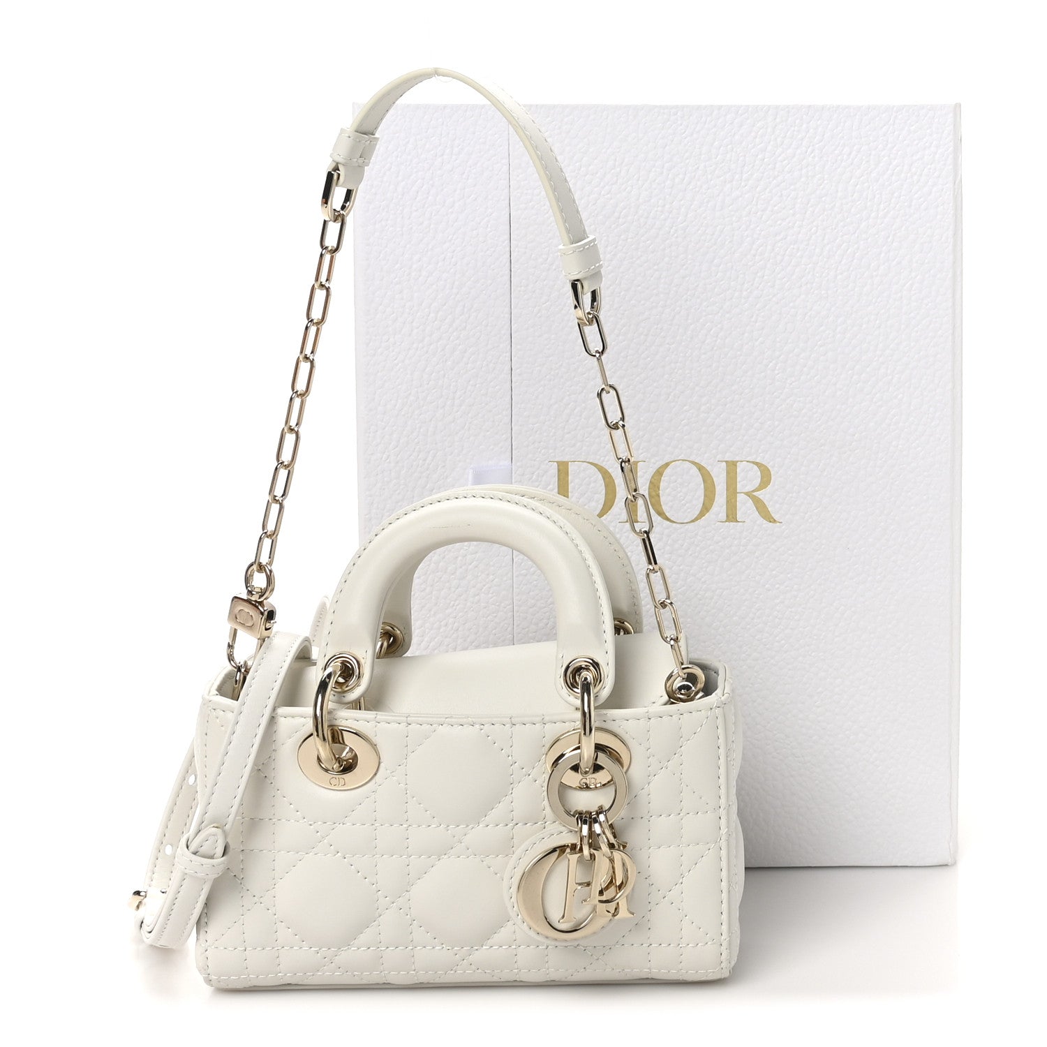 Christian Dior Lambskin Cannage Micro Lady D-Joy Latte 11 of 11