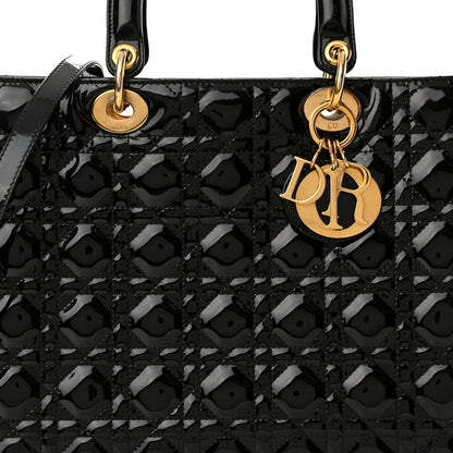 Christian Dior Patent Cannage Large Lady Dior Black 8 of 11