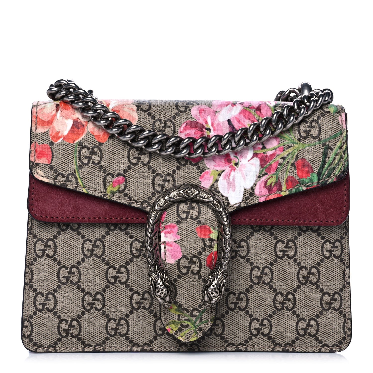Gucci GG Supreme Monogram Blooms Mini Dionysus Shoulder Bag Beige Multicolor Dry Rose 1 of 13