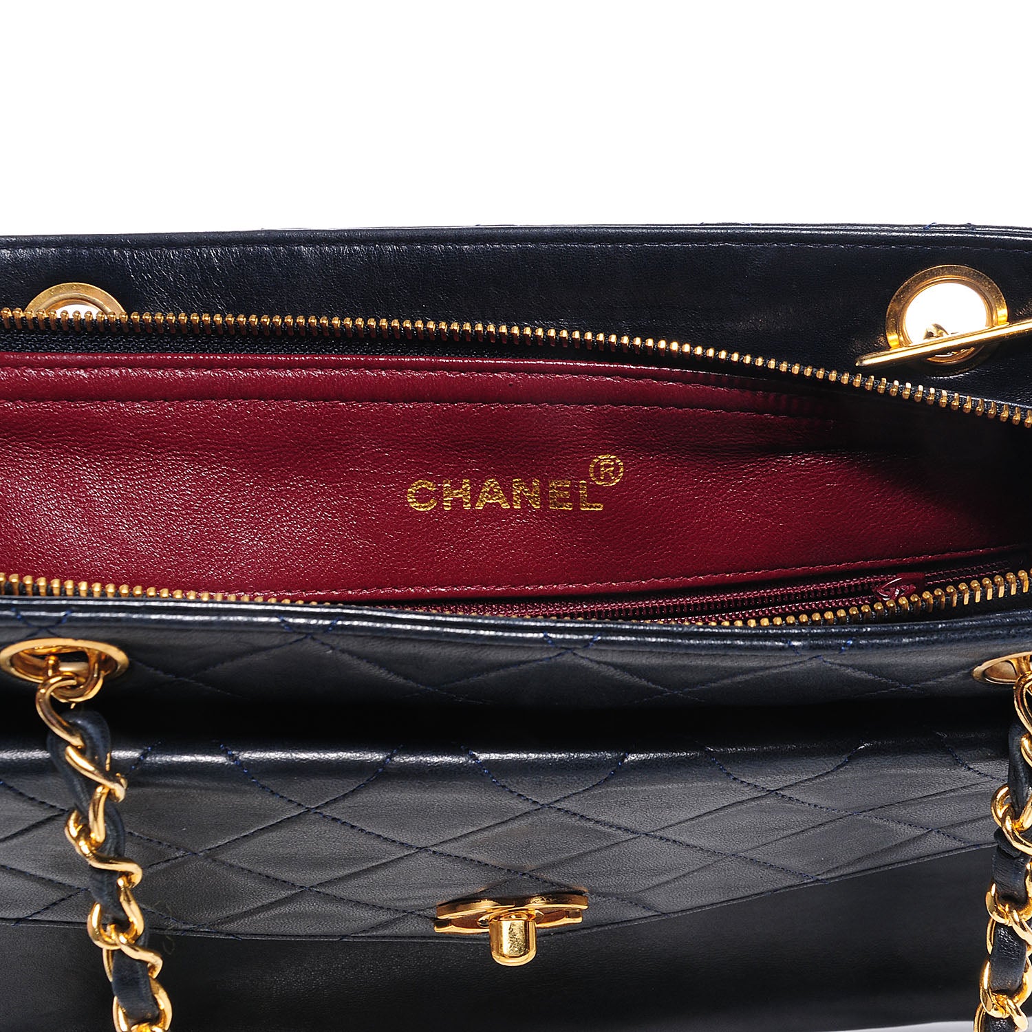 Chanel Quilted Lambskin Flap Shoulder Bag Navy Blue 6 of 8