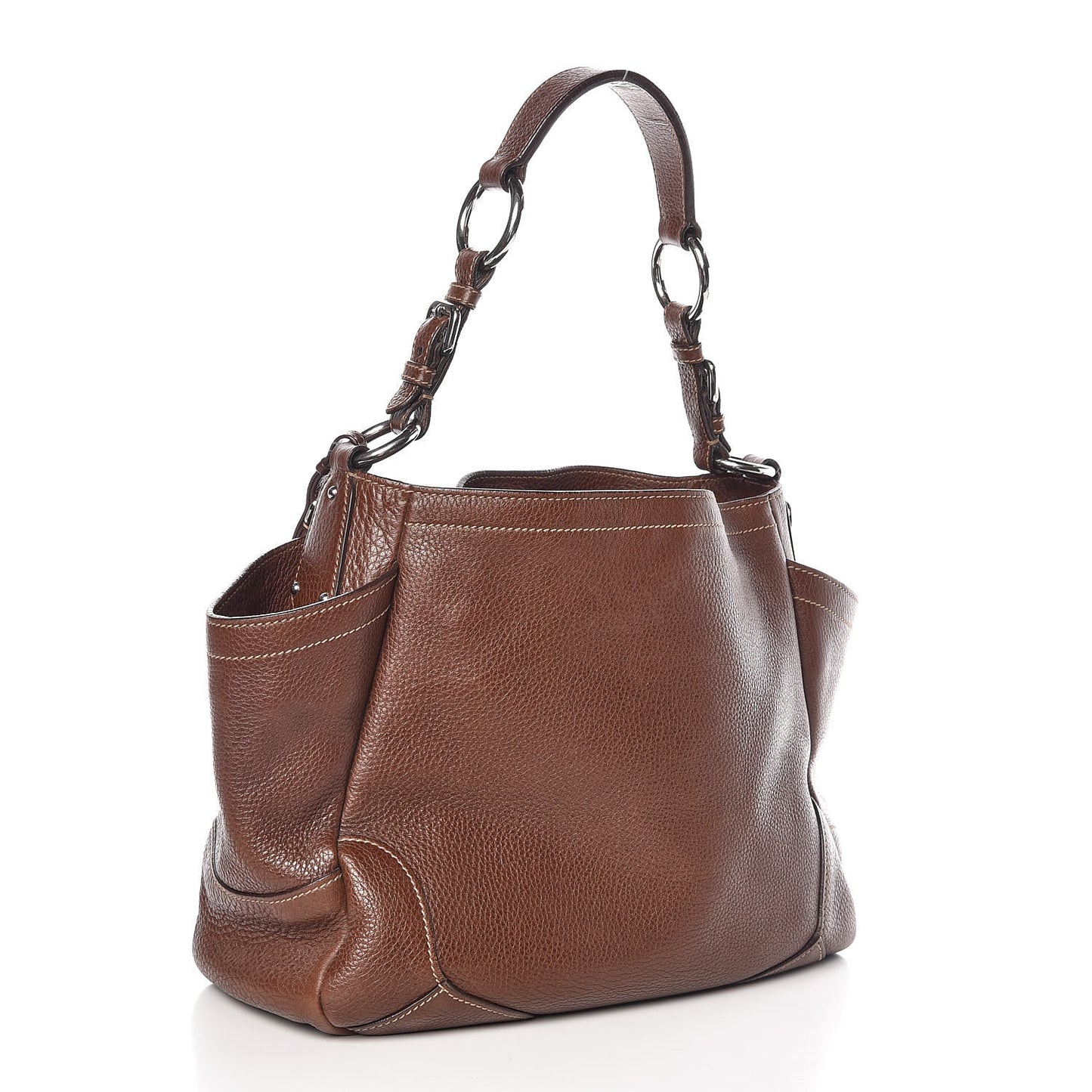 Vitello Daino Side Pocket Hobo Bruciato