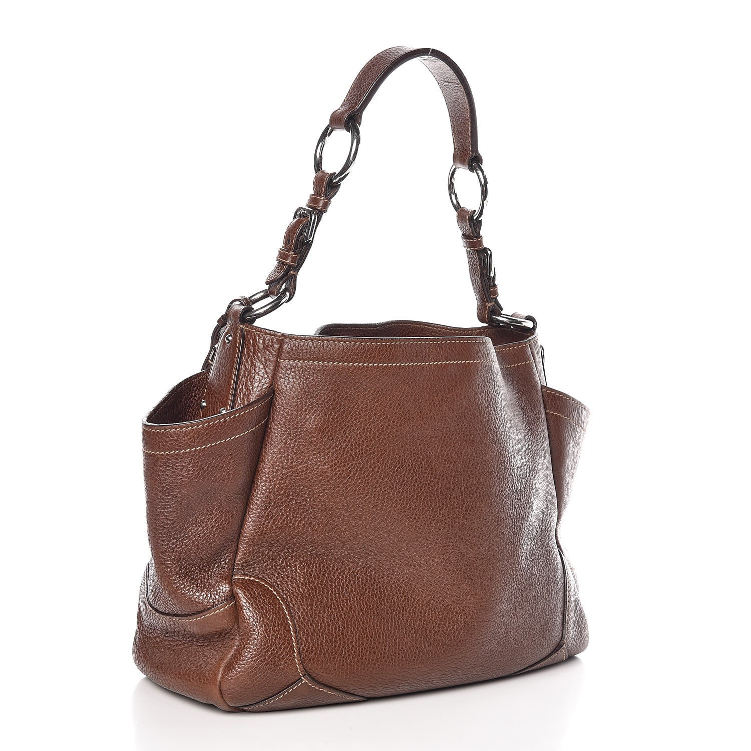 Prada Vitello Daino Side Pocket Hobo Bruciato 3 of 9