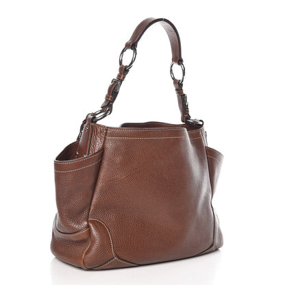 Prada Vitello Daino Side Pocket Hobo Bruciato 3 of 9