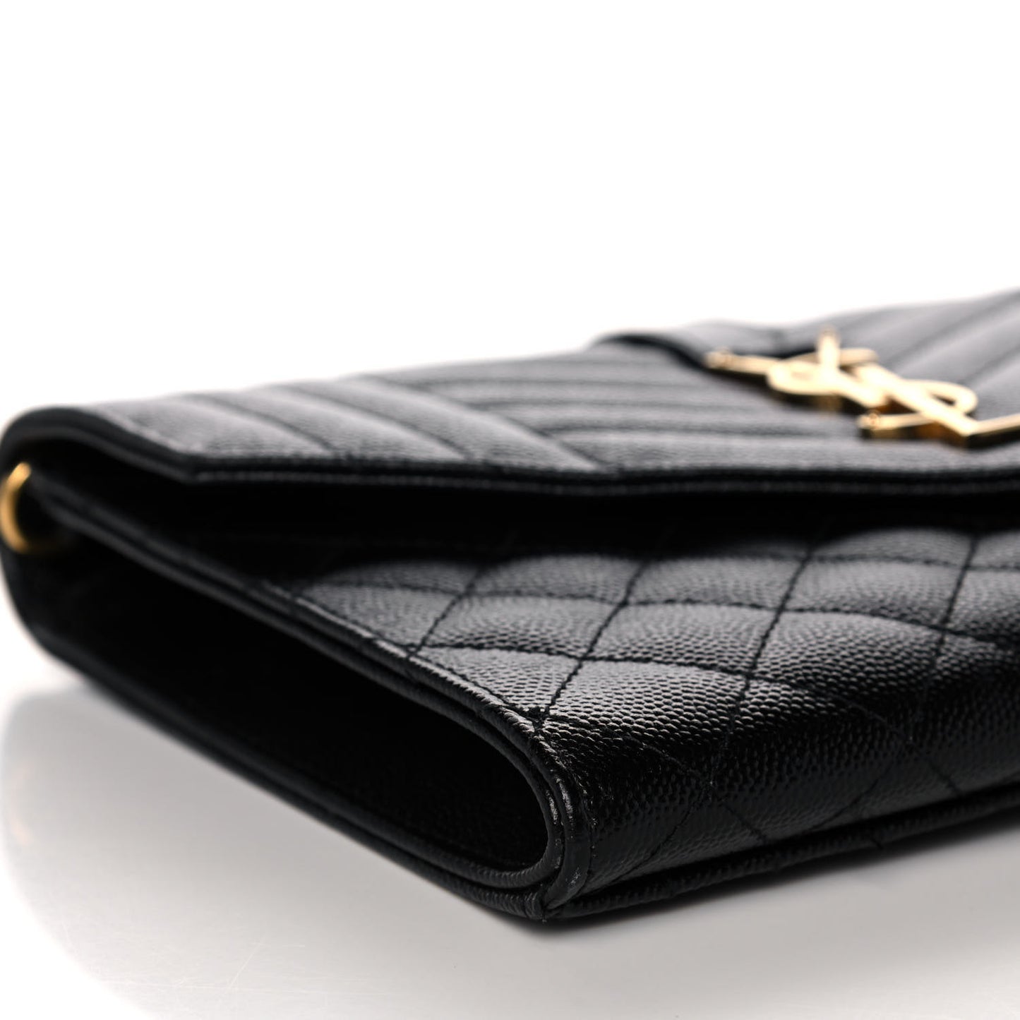 Grain De Poudre Textured Mixed Matelasse Triquilt Monogram Clutch Black