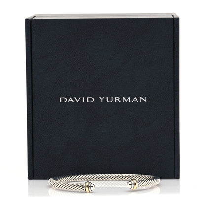 David Yurman Sterling Silver 18K Yellow Gold 4mm Cable Classics Bracelet 4 of 4